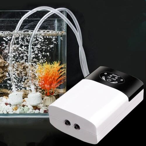 Portable Aquarium Oxygen Pump USB Charging Fish Tank Air Stone Exhaust Air Compressor AC/DC SOBO