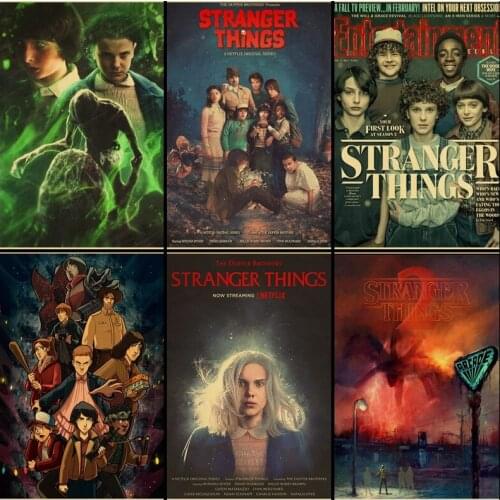 Buy three to send one TV series Stranger Things retro kraft posters decorate the home bar cafe wall decorative paintings