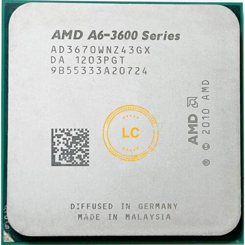 AMD A6-Series A6-3670K A6 3670 k 2.7 GHz Quad-Core CPU Processor AD3670WNZ43GX Socket FM1