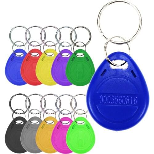 50pcs 125Khz Proximity RFID Read Only Tag TK4100 EM4100 Keyfobs Access Control Smart Card 10 Colors Free Shipping