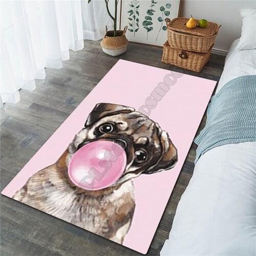 Funny Pug Area Rug 3D All Over Printed Non-slip Mat Dining Room Living Room Soft Bedroom Carpet 01