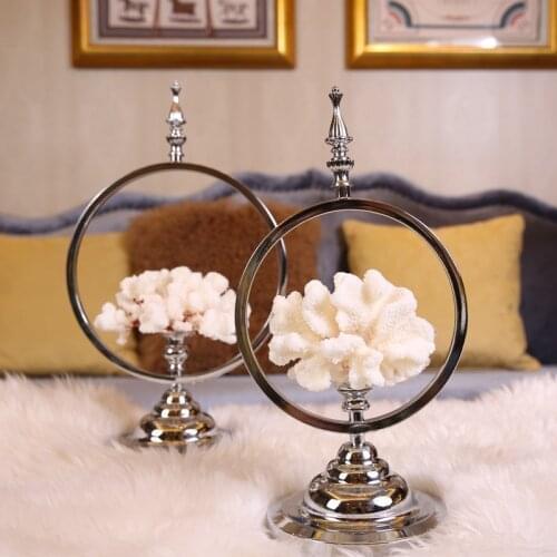 Modern Creative metal alloy figurines home decor crafts room decoration objects office ornament study TV cabinet Coral statue