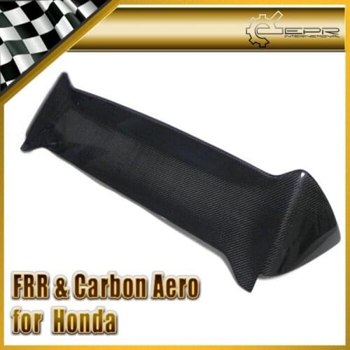 Car-styling For Civic EP3 Hatch 2001-2005 Carbon Fiber OEM Spoiler With Brake Light Glossy Fibre Back Window Roof Wing Body Kit