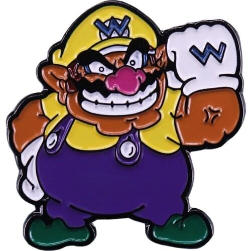 Smash Bros Wario lapel pin Super game fans decor