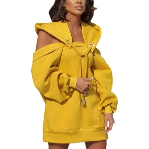 Sexy Hollow Out Off The Shoulder Oversized Hooded Sweatshirts Women Long Sleeve Loose Top Plus Size Hoodie 2021 Autumn Aesthetic