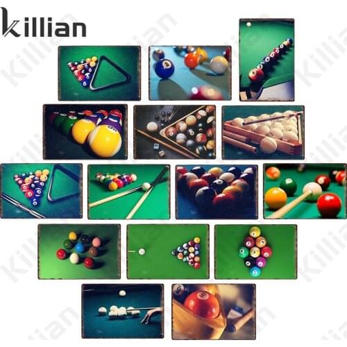 Retro Metal Plaque Modern Sports Picture Metal Plate Athletic Metal Painting Billiard Metal Poster Club Bar Wall Home Decoration