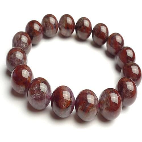 13mm Genuine Natural Auralite 23 Bracelets For Women Men Stretch Crystal Round Bead Bracelets Drop Shipping