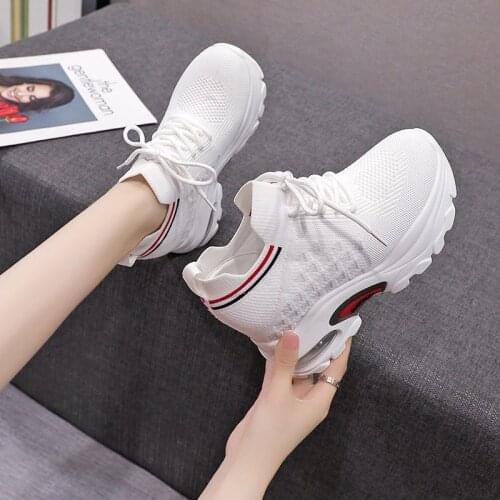 Women Vulcanized Shoes Summer Womens Sneaker 2020 Spring Summer Knitting Breathable Shoe Chunky Platform Sneakers Soft