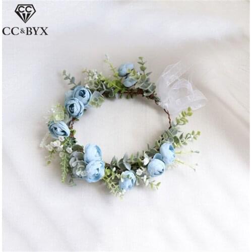 CC Flower Headbands Hairband Jewelry Wedding Hair Accessories for Women Bride Party Beach Hairwear 100% Handmade Wreath mq046