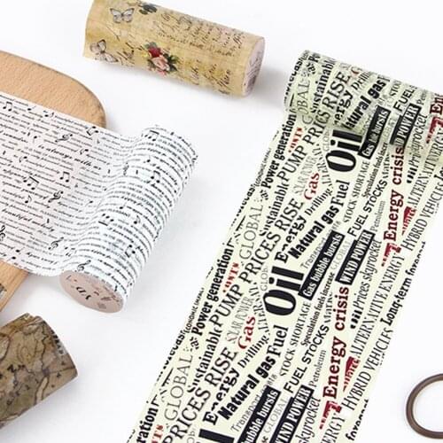10cm*5m Retro English Newspaper Washi Tape Vintage Wide Masking Tape Decor Tape Sticker Scrapbooking Diary Stationery DIY Craft