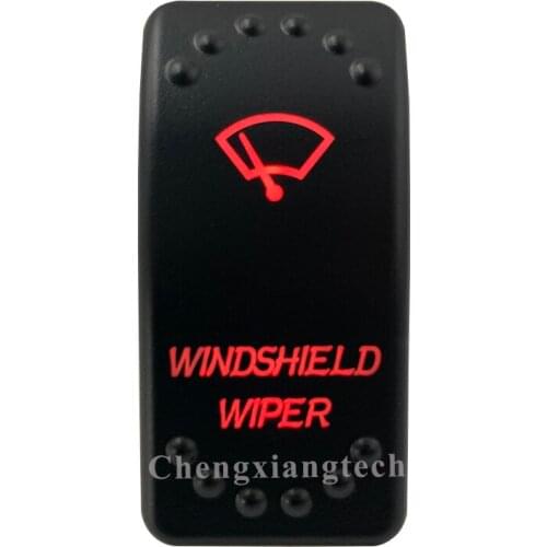 12v 24v, On Off, SPST, Red Led Backlit - Windshield Wiper - Laser Rocker Switch for Car Boat Truck Bus Push Switch