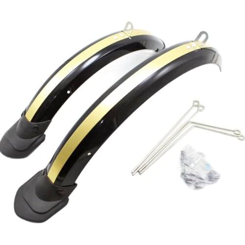 14 inch Bicycle Fender Mudguard Double Bracing Adjustable Size for Folding Bike 2pcs Front and Rear Mud Guard Chrome plastic