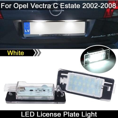 2pcs For Opel Vectra C Estate 2002 2003 2004 2005 2006 2007 2008 White LED License Plate Light Number Plate Lamp