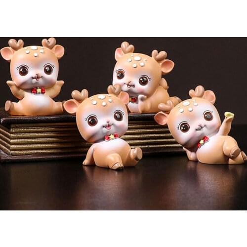 2021 Cute Deer Design Figurine Miniature Model Home Decor Ornament Kids Toy for Living Room Ornaments Home Accessories