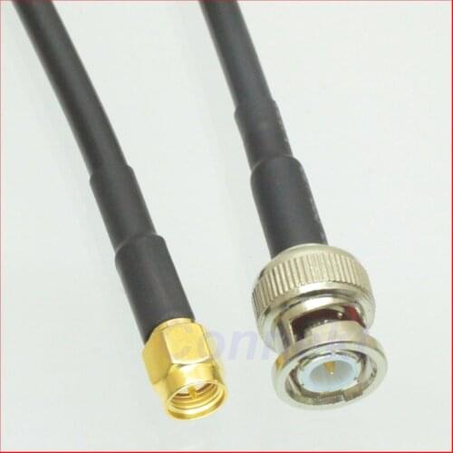 5pcs/lot BNC male to SMA male straight R58 50cm cable jumper pigtail