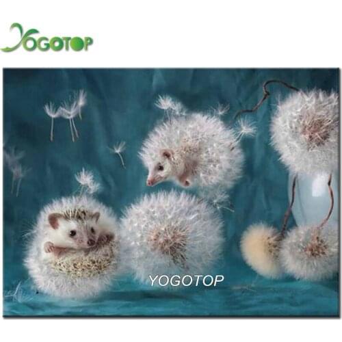 YOGOTOP Diy Diamond Painting Cross Stitch Dandelion hedgehog 5D Full Diamond Mosaic Sets Unfinished Diamond Embroidery VD215