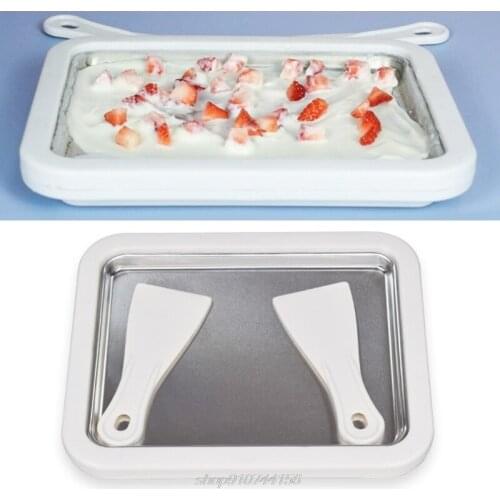 Instant Ice Cream Maker Kt W/ 2 Ice Cream Spatulas Ice Cream Roller Plate Frozen Yoghurt Plate For Kids Home Jy2 21 Dropship