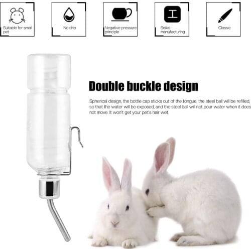 180ml 350ml Pet Stainless Steel Guinea Pig squirrel Rabbit Hamster Hanging Waterer Drinking Automatic Feeder Bottle