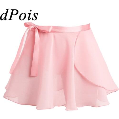 Kids Ballet Skirt Girls Dance Basic Classic Chiffon Mini Wrap Skirts with Tie Waist Childrens Ballet Wrap Skirt Dance Wear