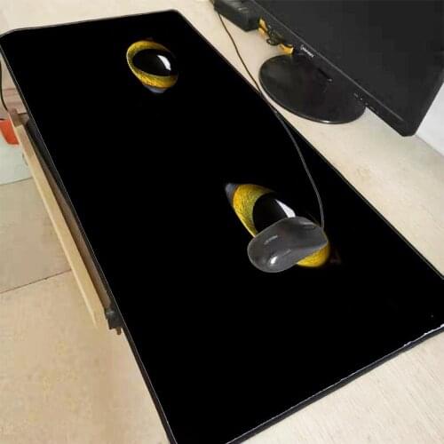 Mairuige Yellow Eyes Animal Large Gaming Mouse Pad Gamer Locking Edge Mouse Keyboards Mat Big Desk Mousepad for CSGO Dota 2 LOL