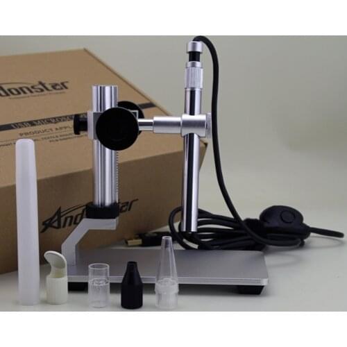 Andonstar Digital Microscope 500x 8LED USB Microscope Video Camera Magnifier HD Electron Microscopy WIFI Module Metal Base Stand