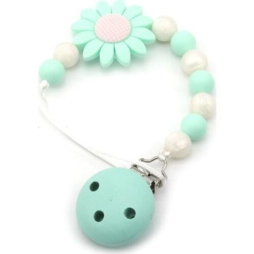 Baby Pacifier Clip Chains Infant Toddler Crochet Beads Silicone Beads Pacifier Holder Toy Leash Strap Feeding Teether Holder