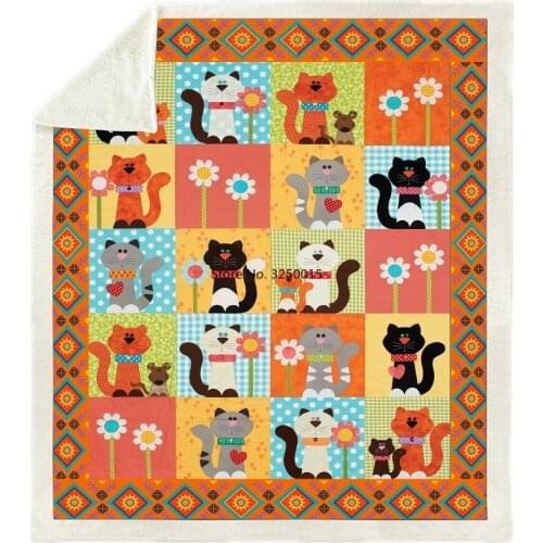 Sofa Cushion Yoga Mat Blanket Picnic Blanket Thick Double-layer Plush Anime Cat 3d Print Carry Blanket Wholesale Custom pattern