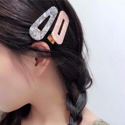 Korean Style Vintage Geometric Leopard Print Acrylic Hairgrip