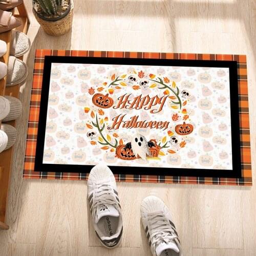 Halloween Printed Carpet Creative Front Door Decoration Absorbent Non-Slip Blanket for Kitchen Bedroom Bathroom xqmg Home Textil