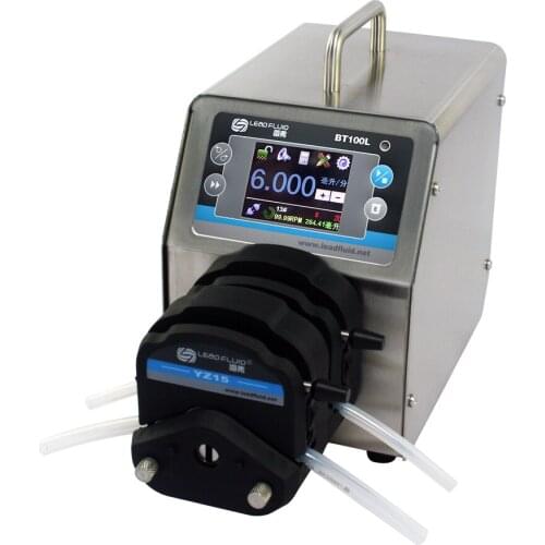 BT100L Intelligent peristaltic pump Flow Control Water Liquid Industry Laboratory Pump with 2X YZ15 Pump Head