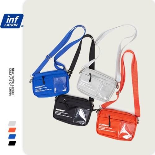 INFLATION Men Unisex Fashion Messenger Bags PVC Shoulder Bag Mini Mobile Phone Bag Sports Solid Waist Casual Pack Bag 239AI2019