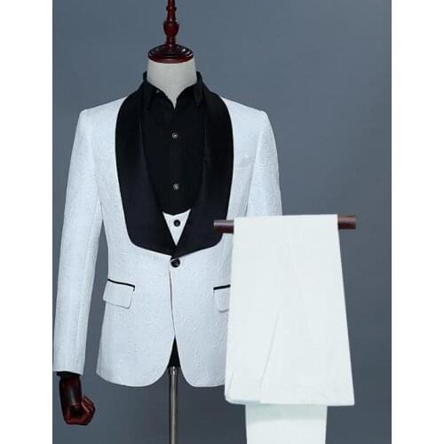 Chorus mariage groom wedding suits for men jacquard blazer boys prom suits fashion slim latest coat pant designs flanger red