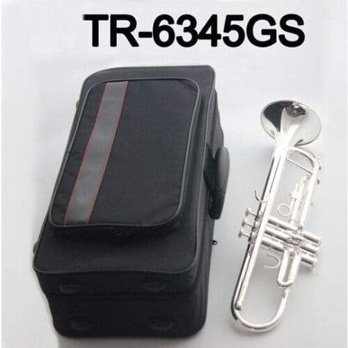 Music Fancier Club Bb Trumpet 6345GS Silver Plated Music Instruments Profesional Trumpets Student Included Case Mouthpiece