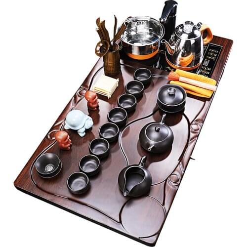 Tea Set Household Simple Kungfu Tea Cup Tea Ceremony Full Automatic Tea Plate Solid Wood