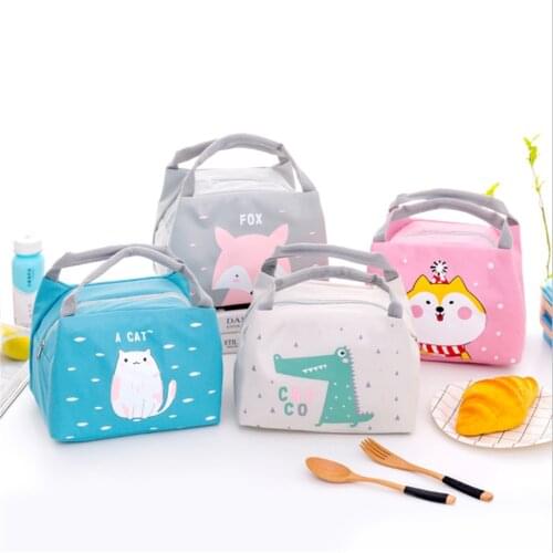 2021 New Cute Cartoon Bento Box Bag Small Thermal Insulated Pouch For Kids Child School Snacks Lunch Container Handbag