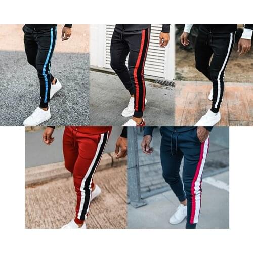 2021 New Fashion Mens Slim Casual Pants Jogger Running Sweatpants Mens Sports Casual Pants clothing