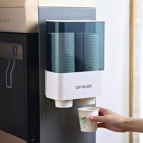 Disposable Cup Holder Automatic Cup Remover Paper Cup Holder Wall-mounted Household Water Dispenser Storage Shelf Organizer