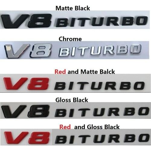 Flat Letters Fender for 2 x V8 BITURBO Emblems Emblem Sticker