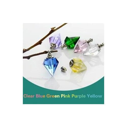 8/10/12/15/30/50/100/300pcs screw cap vial pendant Mini Perfume bottle Essential oil name or rice art necklace jewelry pendant