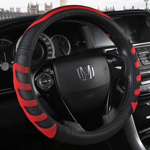 1 PC PU Leather Car Steering Wheel Cover Soft Anti-slip Car-styling Sport Auto Steering Wheel Covers Good Breathable Accessories
