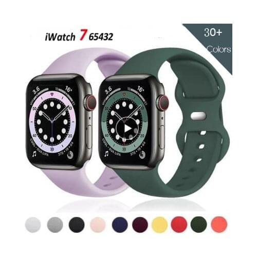 Silicone Sport Band For Apple Watch SE 6 5 4 3 38mm 42mm 44mm 40mm Rubber Bracelet Watchband Pin Tuck Strap for iWatch Series