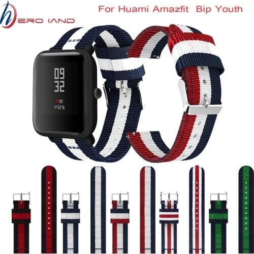 Strap Replace Watch Straps for Amazfit Youth Nylon Straps for Xiaomi Huami Bip BIT PACE Lite Youth Smart Watch Wrist Bracelet