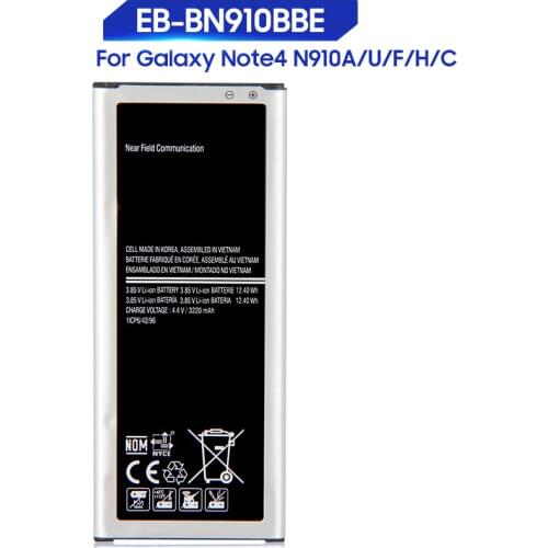 Original Battery Samsung For Galaxy NOTE4 N910a N910V N910C NOTE 4 N910u N910F N910H EB-BN910BBE EB-BN910BBU EB-BN910BBC
