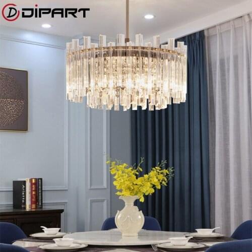 Modern Crystal Chandeliers Ceiling Square/Round Hanging LED Chandelier For Living room Bedroom Kitchen Nordic Dining room Light
