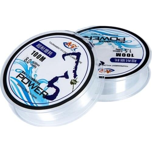 Super Strong pull 2.1kg-17.5kg 100m 100% Nylon Transparent Fluorocarbon Fishing Line Carp Fishing Line Tackle nylon thread