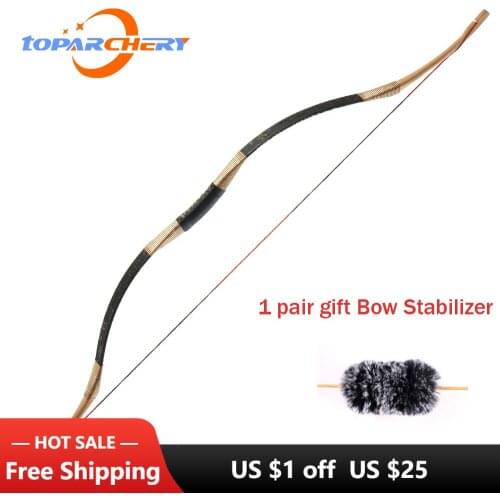 TOPARCHERY Traditional Bow Archery Hungarian Style Handmade Longbow Horsebow 30-50 lbs