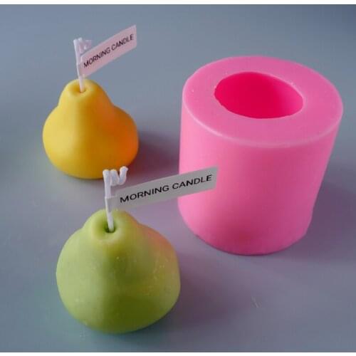 Creative 3D Pear Silicone Aromatherapy Home Decoration Scented Candle Mold DIY Simulation Fruit Clay Chocolate Soap Making