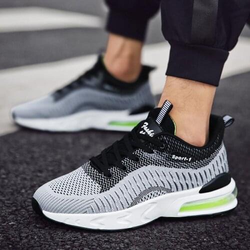 Outdoor Cushion Sports Shoes for Men Running Shoes Sport Mens Mesh Sneakers Gray Sneackers Summer Footwear Trainers 2020 D-1022