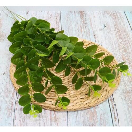 20pcs 3D Printing Eucalyptus Leaf branch Plastic Small Money Leaf Wedding Flower Arrangement Material Home Decoration Fake Plant