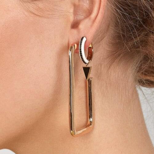 VG 6YM New Fashion Punk Style Gold Color Metal Heart Clip Earrings Simple Design Round Cuff Earrings for Women Party Jewelry